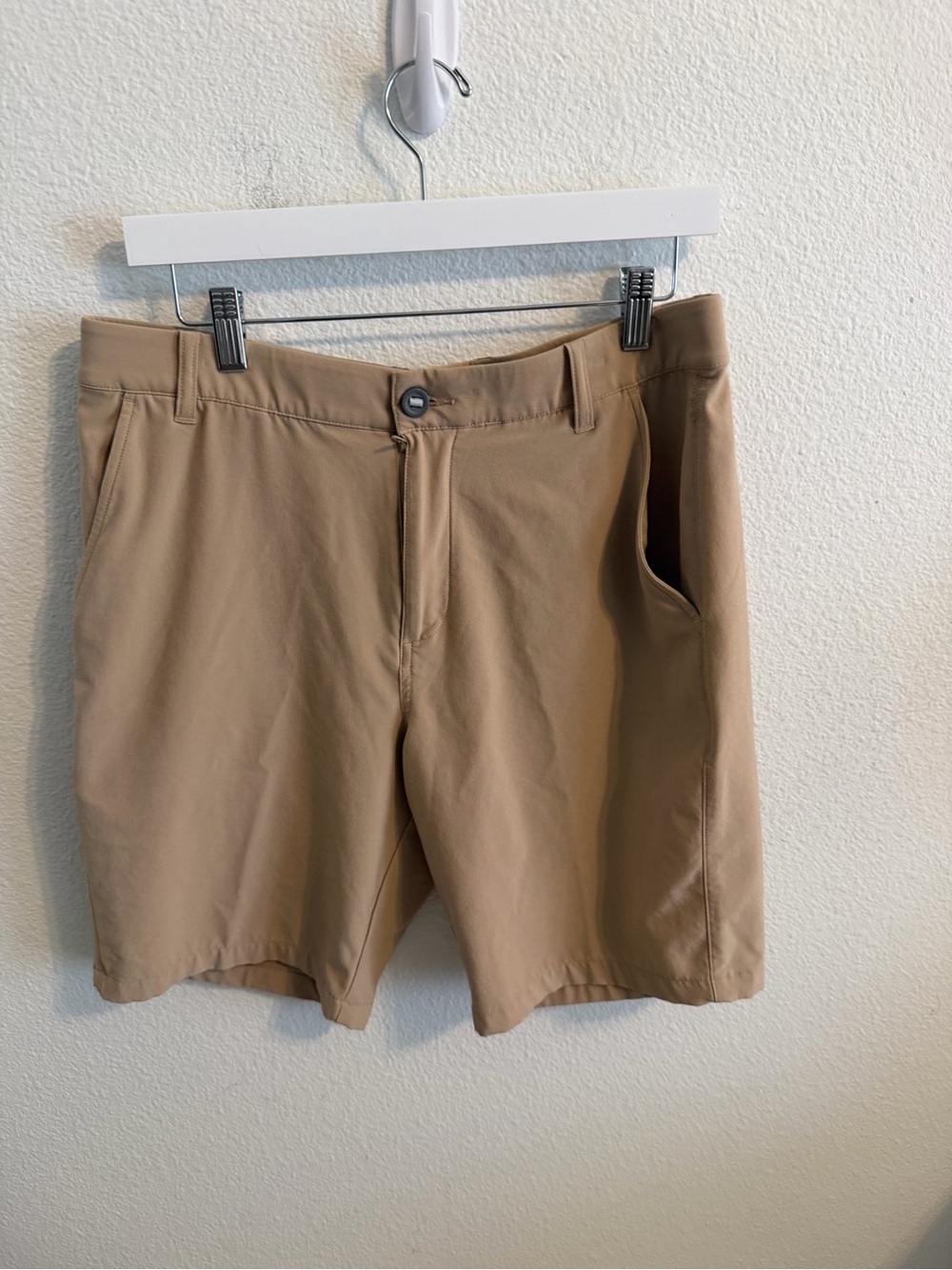Puma Men's Flat Front Tan Shorts